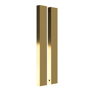 Pair of Sliding Door Blade Pulls, 900mm long x 19mm wide x 50mm, back to back fixed in Satin Brass