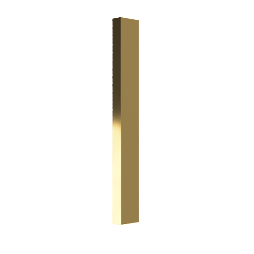 Single Sliding Door Blade Pull Handle, 900mm long x 19mm wide x 50mm projection, rear fixed with no visible fixings in Satin Anodised Brass SFD#3