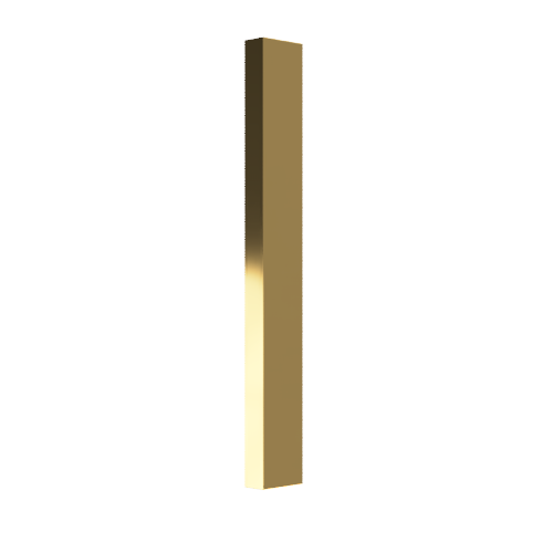 Single Sliding Door Blade Pull Handle, 900mm long x 19mm wide x 50mm projection, back fixed with no visible fixings in Satin Brass