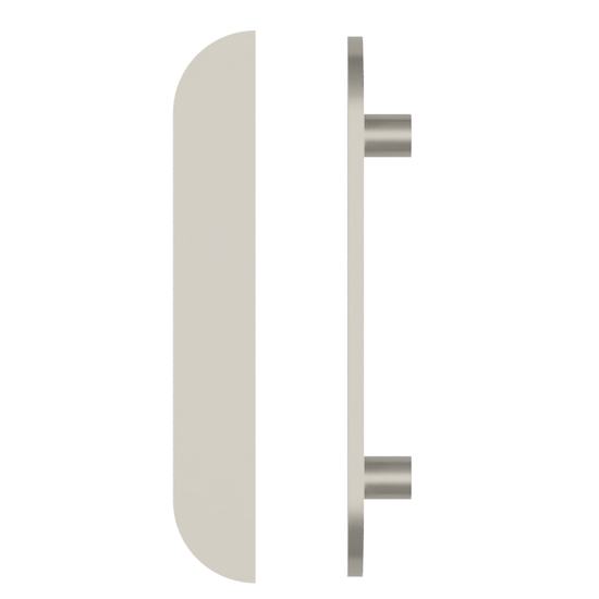 Single M18 Entrance Pull Handle, 10mm Face, H900mm x W60mm in Satin Nickel