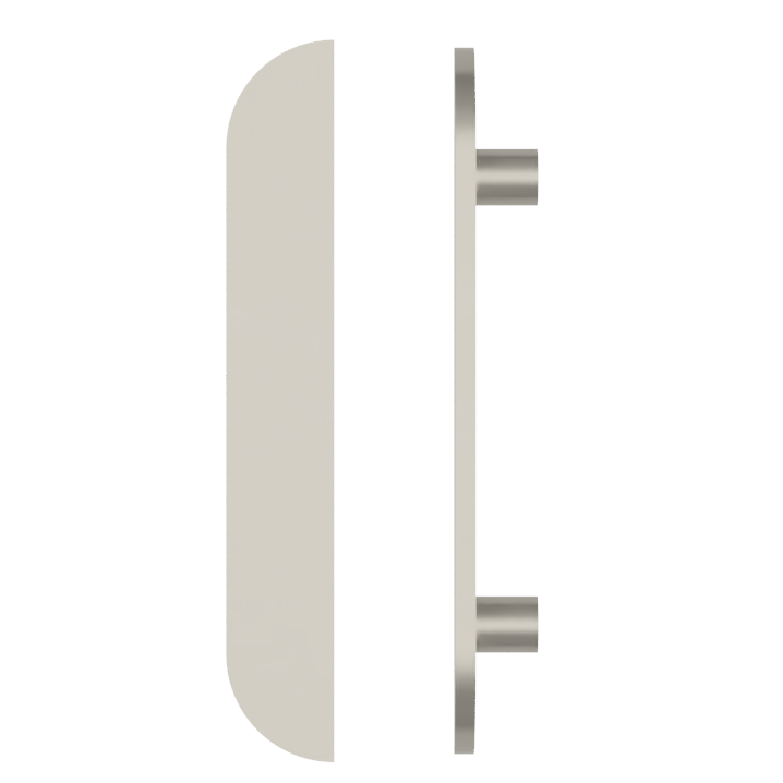 Single M18 Entrance Pull Handle, 10mm Face, H900mm x W60mm in Satin Nickel
