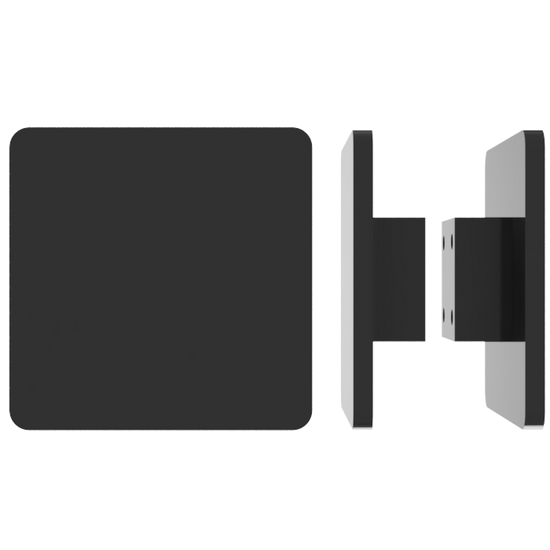 Pair of M19 Square Entrance Pull Handles, 10mm Face, 200mm x 200mm in Black