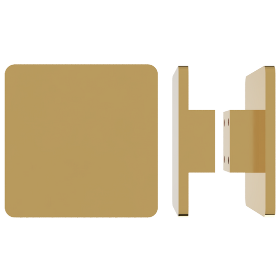 Pair of M19 Square Entrance Pull Handles, 10mm Face, 200mm x 200mm in Satin Brass