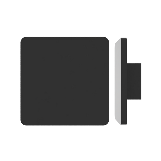 Single M19 Square Entrance Pull Handle with 10mm Radius Corners, 10mm Face, 200mm x 200mm in Black