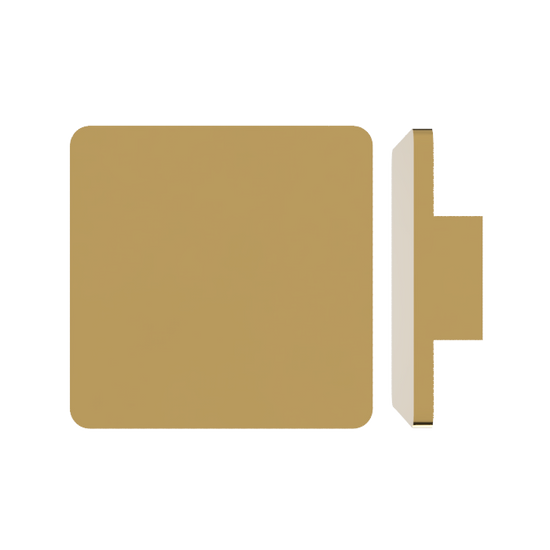 Single M19 Square Entrance Pull Handle with 10mm Radius Corners, 10mm Face, 200mm x 200mm in Satin Brass