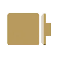 Single M19 Square Entrance Pull Handle with 10mm Radius Corners, 10mm Face, 300mm x 300mm in Satin Anodised Brass SFD#3