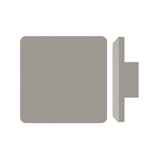 Single M19 Square Entrance Pull Handle with 10mm Radius Corners, 10mm Face, 200mm x 200mm in Satin Nickel