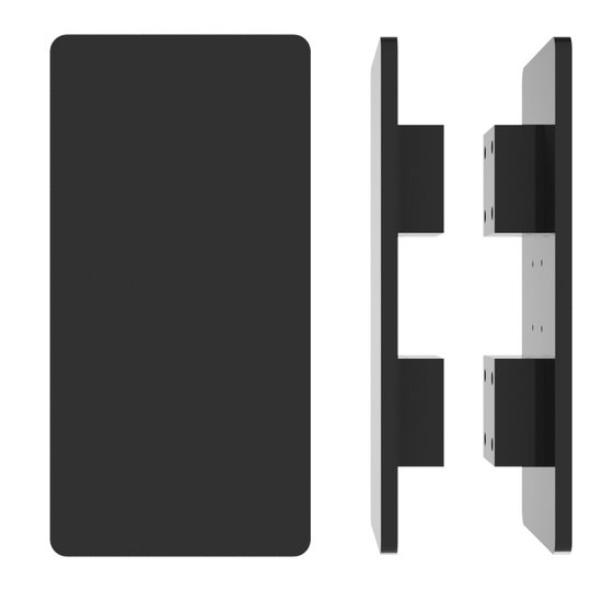 Pair of M20 Rectangular Entrance Pull Handles, 10mm Face, 300mm x 150mm in Black Teflon