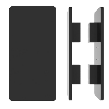 Pair of M20 Rectangular Entrance Pull Handles, 10mm Face, 300mm x 150mm in Black Teflon