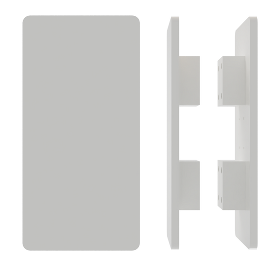Pair of M20 Rectangular Entrance Pull Handles, 10mm Face, 300mm x 150mm in Custom Powder Coat