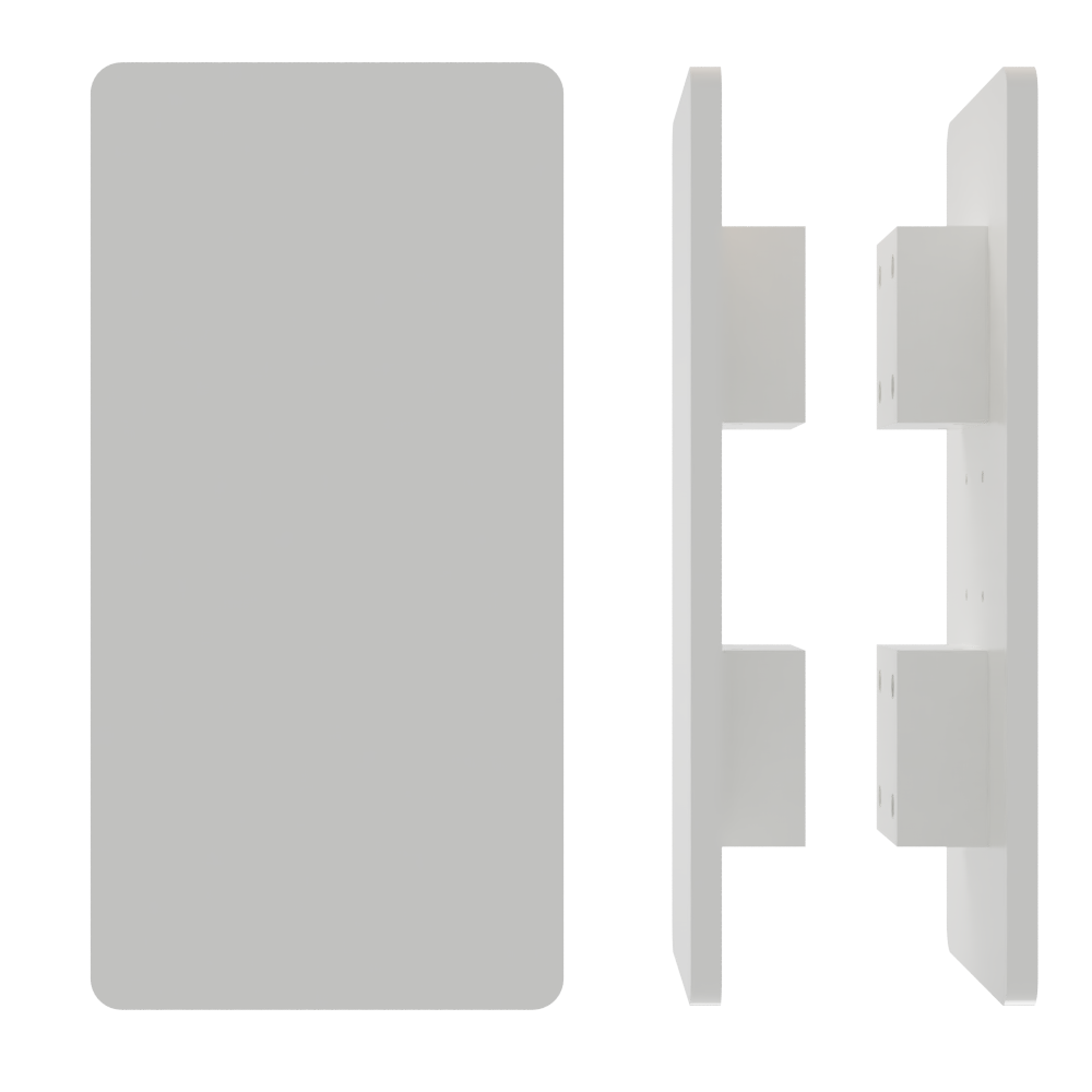 Pair of M20 Rectangular Entrance Pull Handles, 10mm Face, 300mm x 150mm in Custom Powder Coat