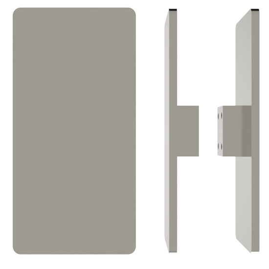 Pair of M20 Rectangular Entrance Pull Handles, 10mm Face, 300mm x 150mm in Polished Nickel