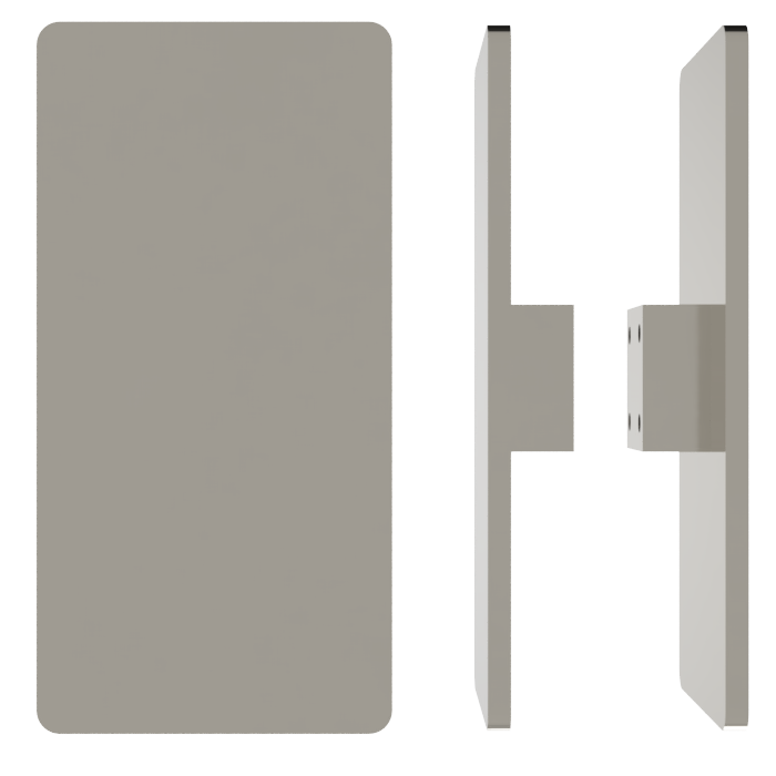 Pair of M20 Rectangular Entrance Pull Handles, 10mm Face, 300mm x 150mm in Polished Nickel