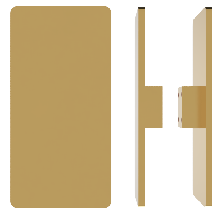 Pair of M20 Rectangular Entrance Pull Handles, 10mm Face, 300mm x 150mm in Satin Brass