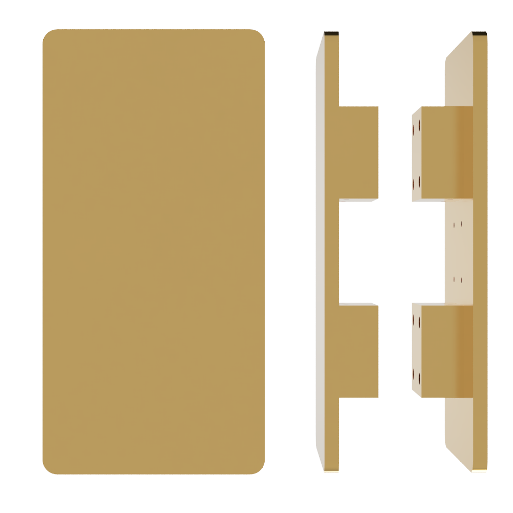 Pair of M20 Rectangular Entrance Pull Handles, 10mm Face, 300mm x 150mm in Satin Brass
