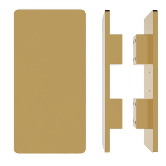Pair of M20 Rectangular Entrance Pull Handles, 10mm Face, 900mm x 150mm in Satin Anodised Brass SFD#3