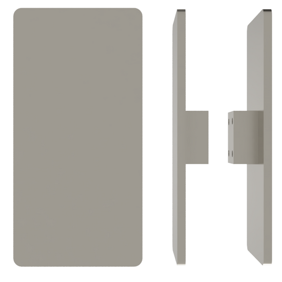 Pair of M20 Rectangular Entrance Pull Handles, 10mm Face, 300mm x 150mm in Satin Nickel
