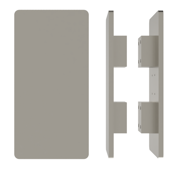 Pair of M20 Rectangular Entrance Pull Handles, 10mm Face, 300mm x 150mm in Satin Nickel