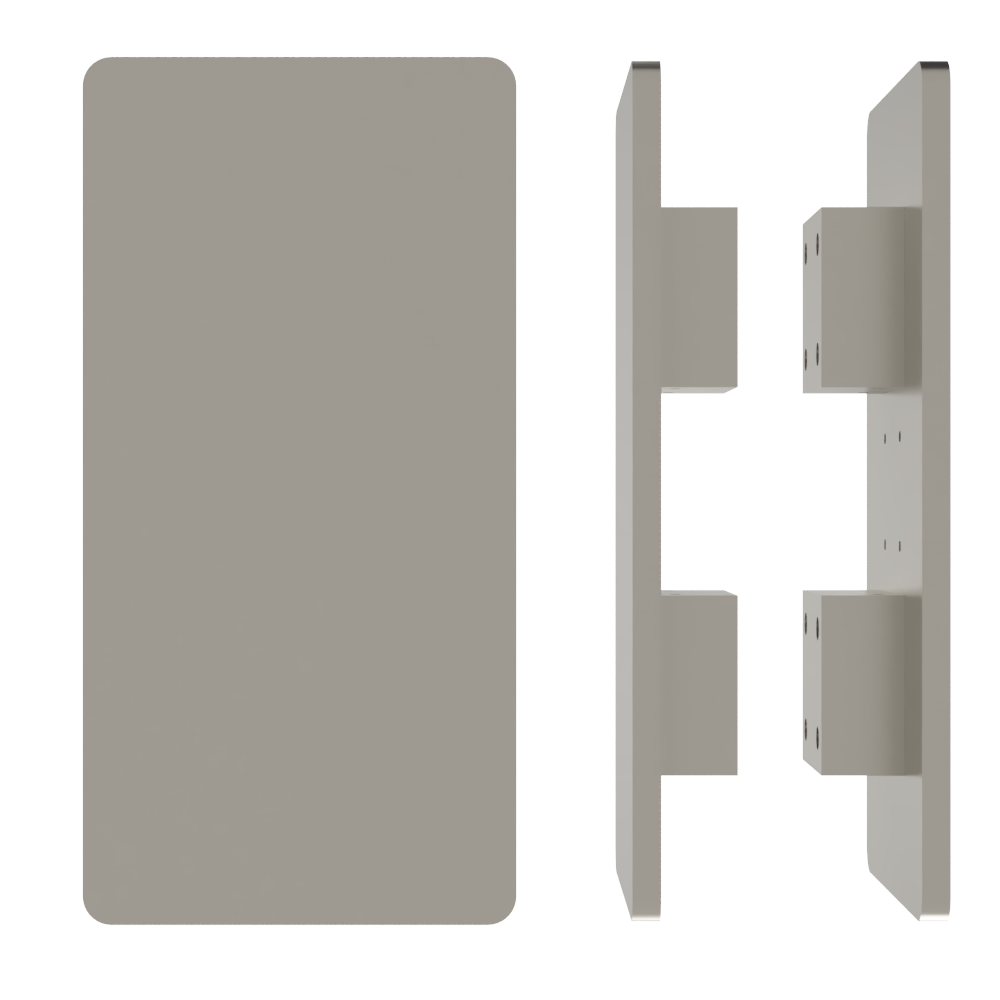 Pair of M20 Rectangular Entrance Pull Handles, 10mm Face, 300mm x 150mm in Satin Nickel