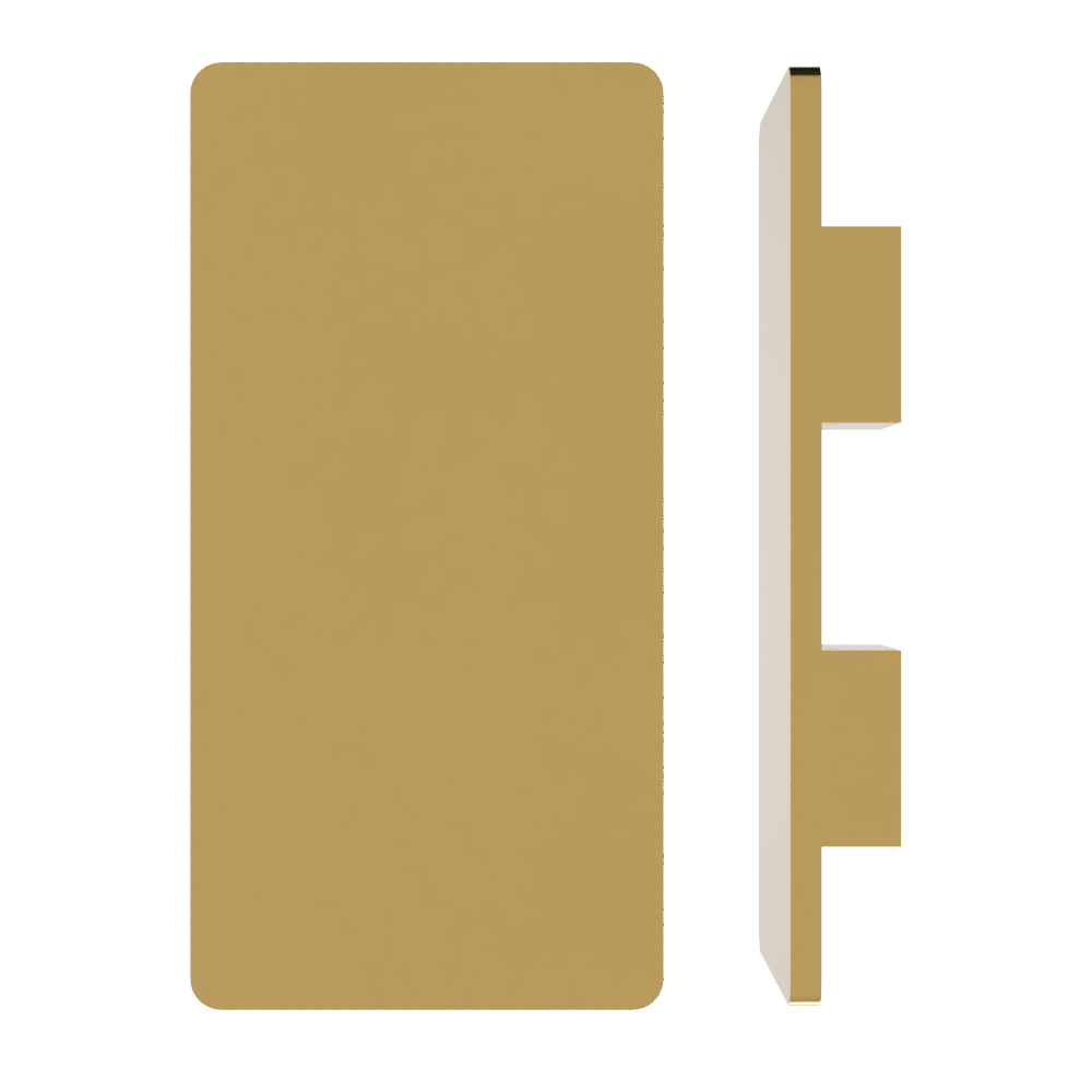 Single M20 Rectangular Entrance Pull Handle, 10mm Face, 300mm x 150mm in Satin Brass