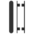 Pair of M21 Entrance Pull Handle, 10mm Face, H860mm x W60mm x CTC740mm in Satin Anodised Gunmetal CO#3
