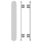 Pair of M21 Entrance Pull Handle, 10mm Face, H860mm x W60mm x CTC740mm in Satin Anodised Nickel SFD#D