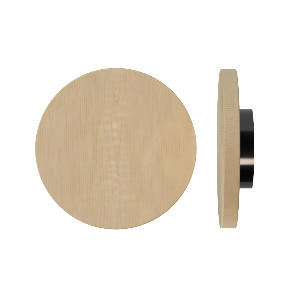 Single T01 Timber Entrance Pull Handle, American Oak, Ø300mm x Projection 68mm, Coated in Hard Wax (accentuates rich colours) in White Oak / Satin Anodised Gun Metal
