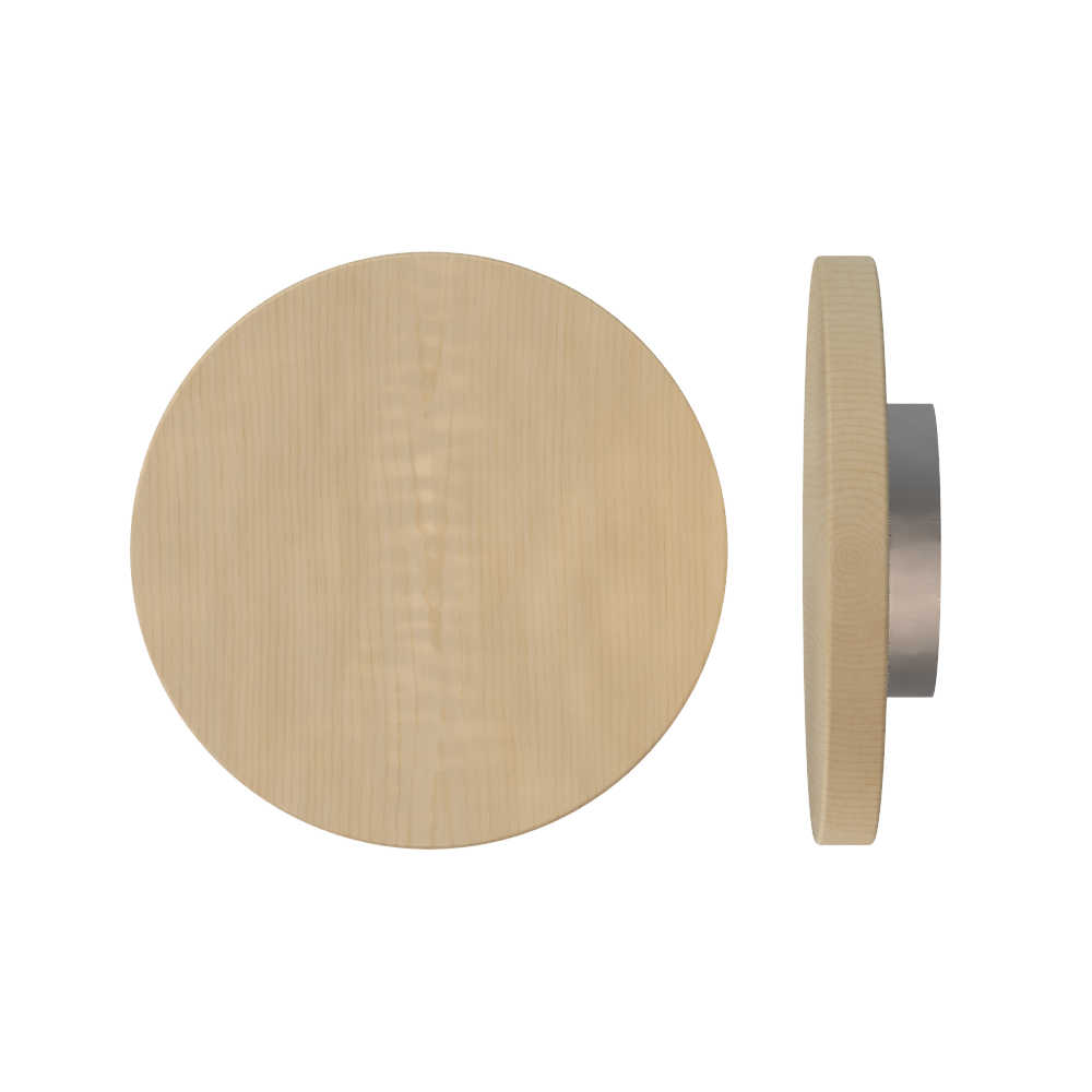 Single T01 Timber Entrance Pull Handle, American Oak, Ø300mm x Projection 68mm, Coated in Hard Wax (accentuates rich colours) in White Oak / Satin Anodised Nickel