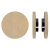 Pair T01 Timber Entrance Pull Handle, American Oak, Back to Back Fixing, Ø300mm x Projection 68mm, in Raw Timber (ready to stain or paint) in White Oak / Satin Anodised Gun Metal