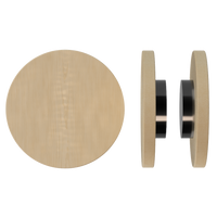 Pair of T01 Timber Pull Handles in American Oak by Style Finish Doorware, showing the wooden handles with a smooth finish.