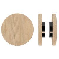 Pair of Victorian Ash Timber T01 pull handles from Style Finish Doorware, featuring sleek design and natural wood finish.