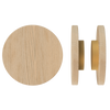 Pair T01 Timber Entrance Pull Handle, Victorian Ash, Back to Back Fixing, Ø300mm x Projection 68mm, in Raw Timber (ready to stain or paint) in Victorian Ash / Satin Anodised Brass