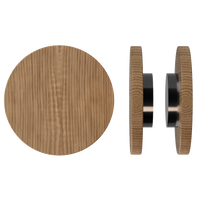 Pair of T01 Timber pull handles in American Walnut by Style Finish Doorware, featuring sleek wooden design for doors.