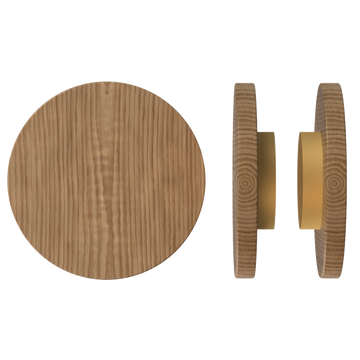 Pair T01 Timber Entrance Pull Handle, American Walnut, Back to Back Fixing, Ø300mm x Projection 68mm, Coated in Hard Wax (accentuates rich colours) in Black Walnut / Satin Anodised Brass