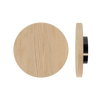 Single T01 Timber Entrance Pull Handle, Tasmanian Oak, Ø300mm x Projection 68mm, in Raw Timber (ready to stain or paint) in Tasmanian Oak / Satin Anodised Gun Metal