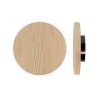 Timber pull handle in Tasmanian Oak by Style Finish Doorware, single T01 model, showing smooth wooden surface and ergonomic design.