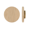 Single T01 Timber Entrance Pull Handle, Tasmanian Oak, Ø300mm x Projection 68mm, in Raw Timber (ready to stain or paint) in Tasmanian Oak / Satin Anodised Brass