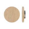 Single T01 Timber Entrance Pull Handle, Tasmanian Oak, Ø300mm x Projection 68mm, in Raw Timber (ready to stain or paint) in Tasmanian Oak / Satin Anodised Nickel