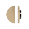 Single T02 Timber Entrance Pull Handle, American White Oak, Ø300mm, Coated in Hard Wax (accentuates rich colours) in White Oak / Satin Anodised Gun Metal