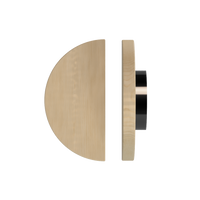 American oak Timber T02 pull handle by Style Finish Doorware, single black finish, stylish door hardware with natural wood grain.