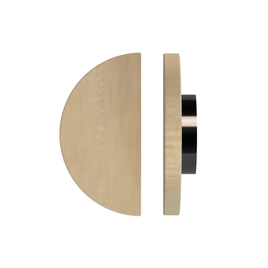 Single T02 Timber Entrance Pull Handle, American White Oak, Ø300mm, Coated in Hard Wax (accentuates rich colours) in White Oak / Satin Anodised Gun Metal