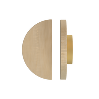 American oak Timber Pull Handle by Style Finish Doorware, single T02 model, shown in natural wood finish on a door.