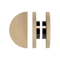 Pair of T02 Timber Pull Handles in American Oak by Style Finish Doorware, showcasing the natural wood grain and sleek design.