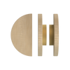 Pair T02 Timber Entrance Pull Handle, American White Oak, Back to Back Pair, Ø300mm, Coated in Hard Wax (accentuates rich colours) in White Oak / Satin Anodised Brass