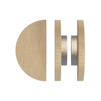 Pair of T02 Timber pull handles in American Oak by Style Finish Doorware, featuring smooth, natural wood grain and sleek design.