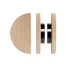 Pair of Victorian Ash Timber T02 pull handles by Style Finish Doorware, showcasing sleek black finish and modern design.
