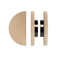 Pair of Victorian Ash Timber T02 pull handles by Style Finish Doorware, showcasing sleek black finish and modern design.