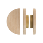 Pair of Victorian Ash Timber Pull Handles by Style Finish Doorware, showcasing sleek wooden design on a white background.
