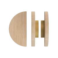 Pair of Victorian Ash Timber Pull Handles by Style Finish Doorware, showcasing sleek wooden design on a white background.