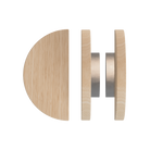 Pair of Victorian Ash Timber Pull Handles T02 by Style Finish Doorware, showing smooth wooden handles with metal accents
